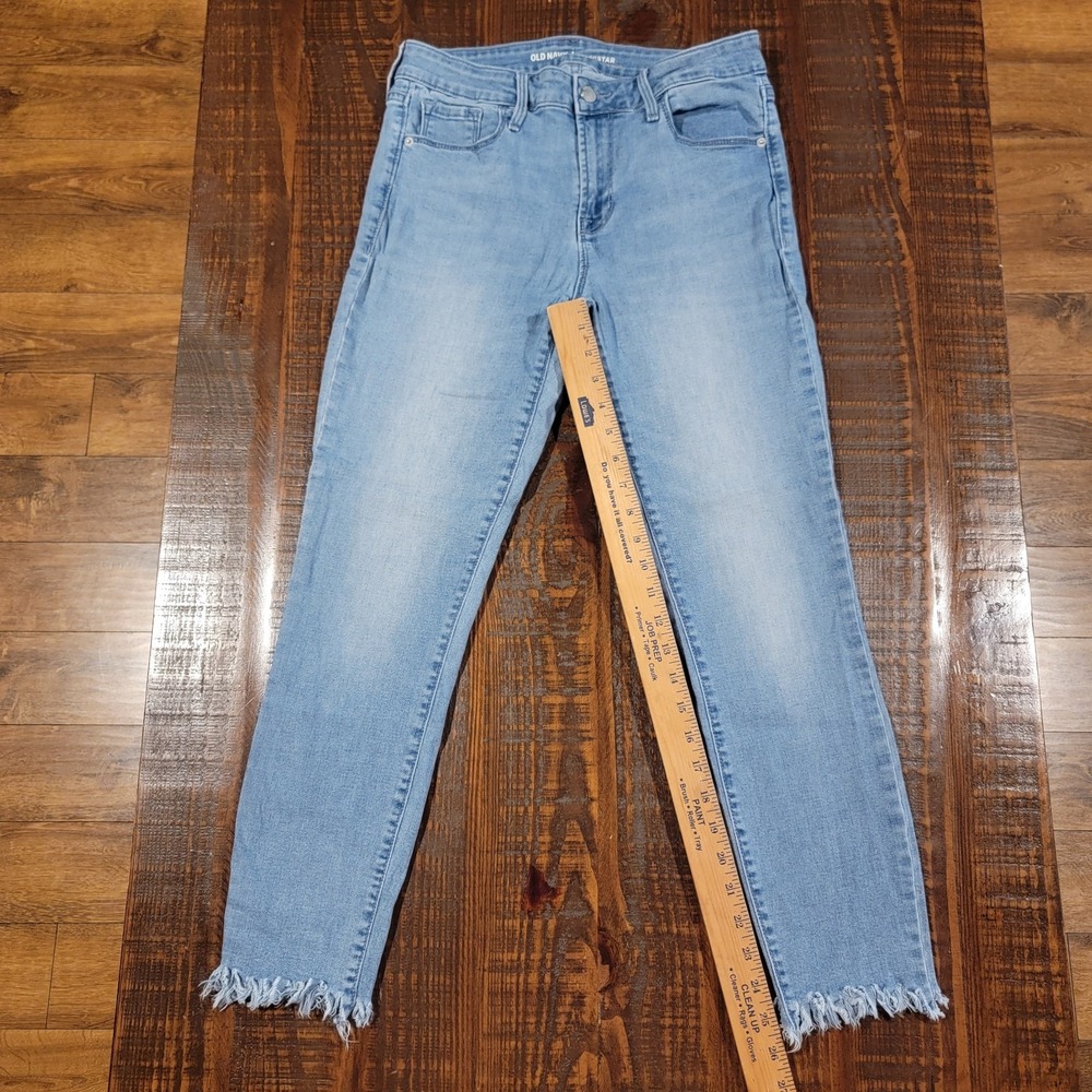 Women's Old Navy Jeans Rockstar Skinny Mid Rise Light Wash Size 8 cropped